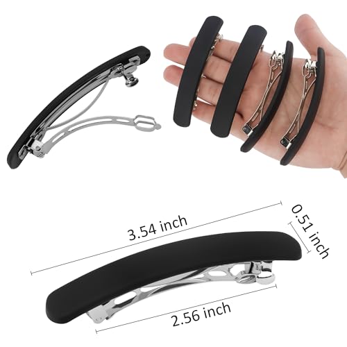 Atoden Black Matte Hair Clips 4Pcs for Thin & Fine Hair – Claw Barrettes for Women & Girls