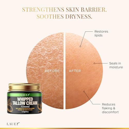 Lauer Cosmetic Whipped Tallow Face & Body Moisturizer 4 oz Almond Scent - Pack of 1