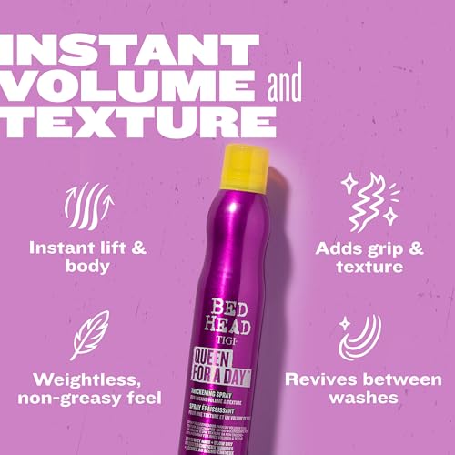 TIGI Bed Head Queen For A Day Volumizing Hair Spray Berry 10.5 oz - Thickening & Texturizing for Fine Hair