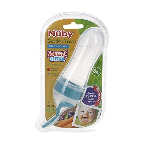 Nuby Silicone Squeeze Feeder with Spoon & Cover - Assorted Colors