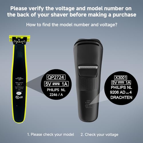 NFGEKT 1M USB Charger Cord for Philips Norelco OneBlade Shaver Series 2000-7000