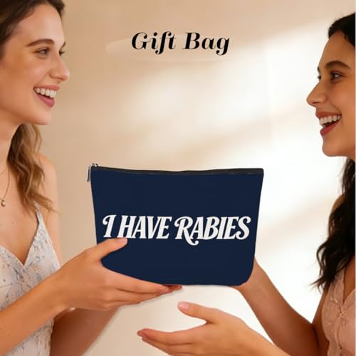 PQV Navy Blue Funny Makeup Bag for Women - Sarcastic Humor Travel Toiletry Pouch