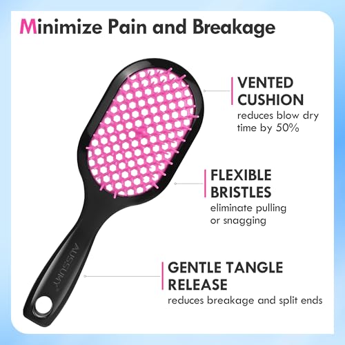 Aussumy 4-Pack Vented Detangling Hair Brush for Wet and Dry Hair