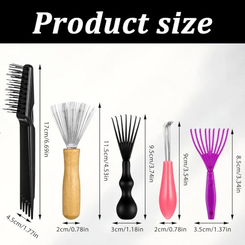 5-Piece Comb and Brush Cleaner Tool Set for Home & Salon