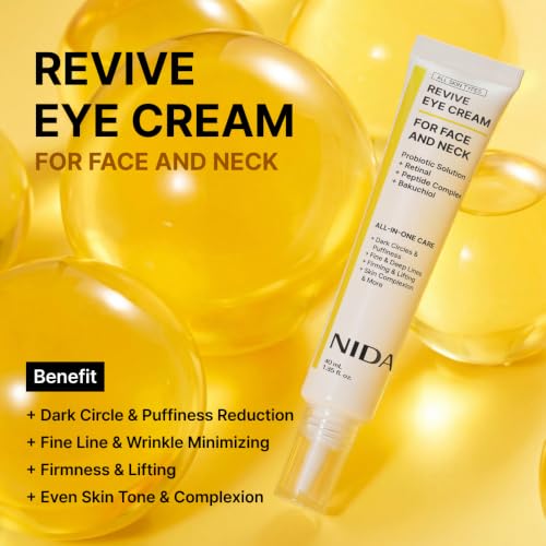 NIDA Revive Eye & Face Cream with Probiotics, Retinal & Peptides - 1.35 fl oz