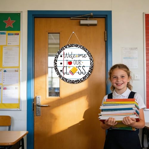 Welcome to Our Class Wooden Hanging Sign - Back to School Decor