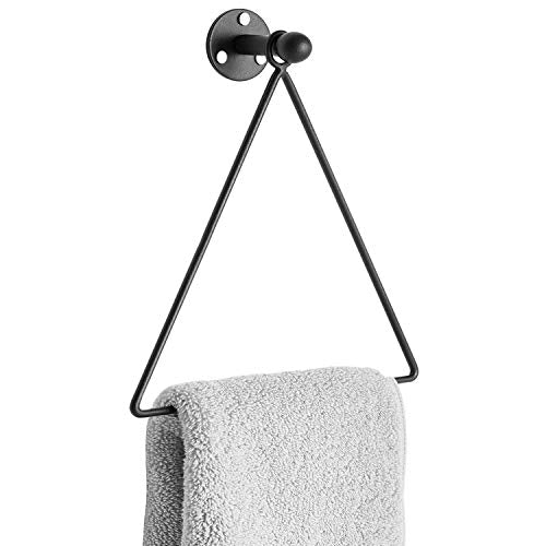 MyGift Triangular Wall-Mounted Hand Towel Holder - Matte Black