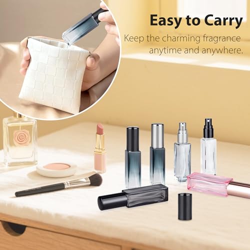 ZIZEMOJA Gradient Blue & Black 3 Pack 10ml Travel Refillable Perfume Bottles Leak-Proof