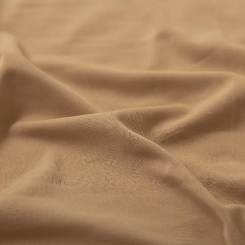 Queen Size Stretchy Box Spring Cover - Jersey Knit Bed Skirt in Camel