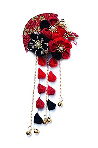 Japanese Flower Kanzashi Hair Clip - Traditional Floral Hair Ornament