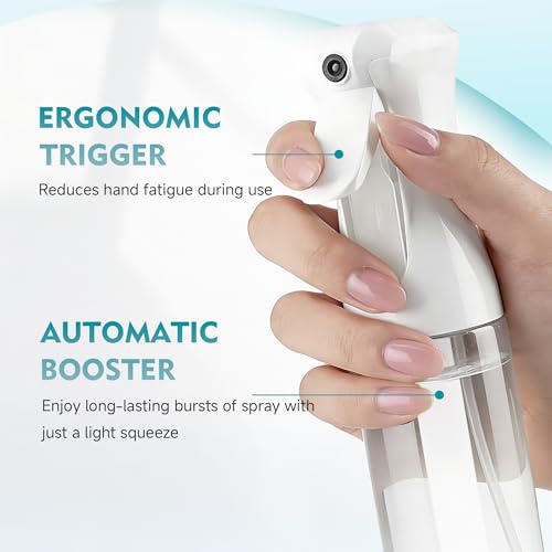 HPPFFY 6.8 OZ Continuous Spray Bottle - Ultra Fine Mist for Hair & More