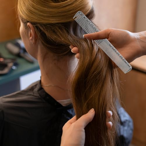 6Pcs Carbon Fiber Hair Cutting Combs for Stylist - Black, Grey, White
