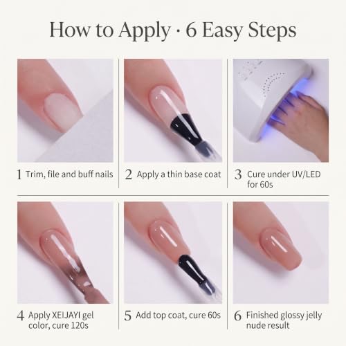Sheer Nude Pink Jelly Gel Nail Polish - 15ml Soak-Off UV/LED Formula
