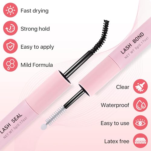 Latex-Free Eyelash Glue - Waterproof Cluster Bond & Seal