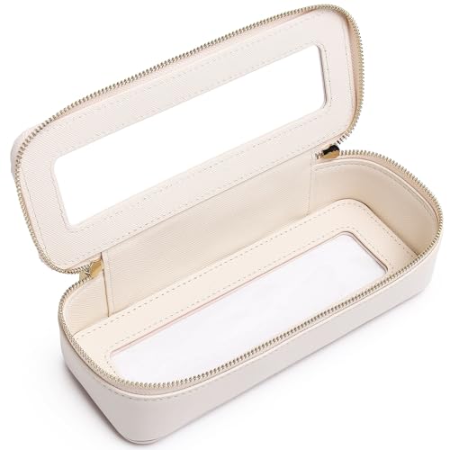 Pinkmik Slim Clear Makeup Brush Bag - Waterproof Travel Cosmetic Case