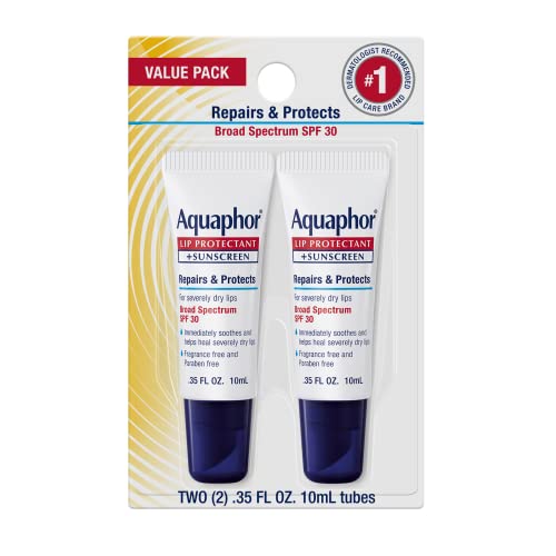Aquaphor Lip Protectant + Sunscreen SPF 30, Moisturizing Lip Balm, 0.35 oz
