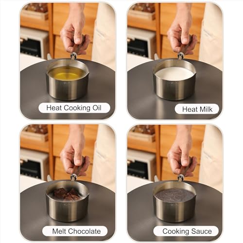 Kloahmo 8.5 oz Stainless Steel Mini Butter & Milk Warmer with Dual Spouts