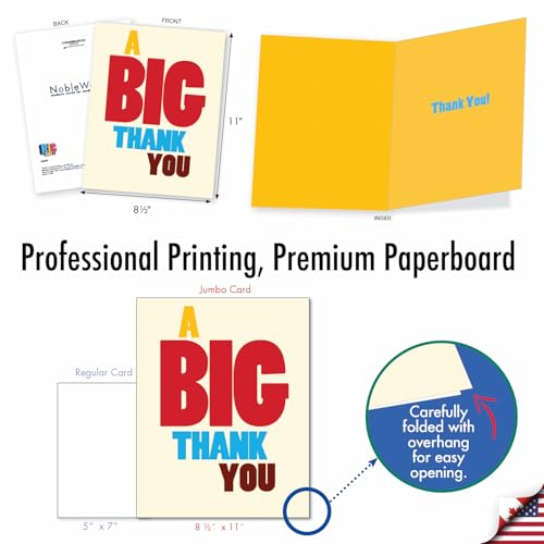 Oversize Thank You Card for Boss - 8.5 x 11 Inch Jumbo Notecard