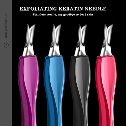 Cuticle Pusher & Trimmer 12Pcs V-Shaped Nails Tool Set for Manicure & Pedicure