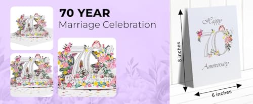 70th Anniversary 3D Pop-Up Card – Enduring Love Keepsake