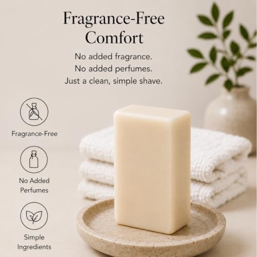 TINOQ Fragrance-Free Shaving Soap Bar for Women with Shea Butter - 7 Oz (Pack of 1), 2 Bars