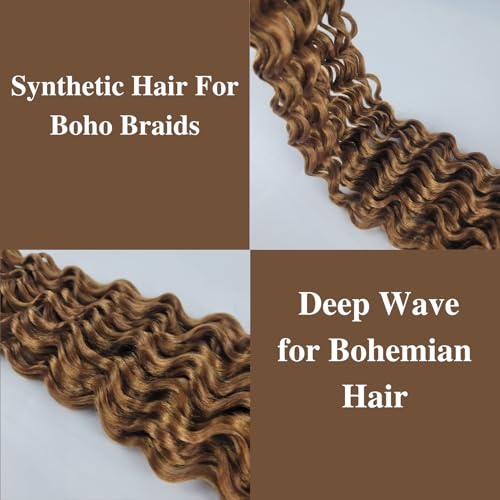 26 Inch Honey Brown Pre-Stretched Boho Braiding Hair