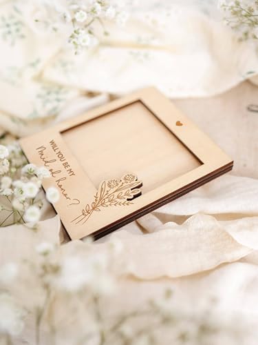 Maid of Honor Proposal Magnetic Wooden Photo Frame - 4.5 x 3.9 Inches