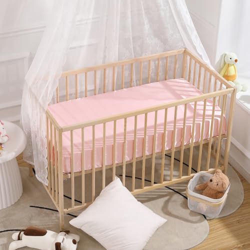 SiinvdaBZX Satin Mini Crib Sheets 2-Pack, 38x24in - Pink & Lavender