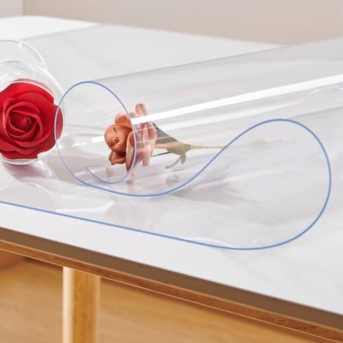 NECAUX Clear PVC Table Cover Protector 12x16 Inches - Waterproof & Scratch Resistant