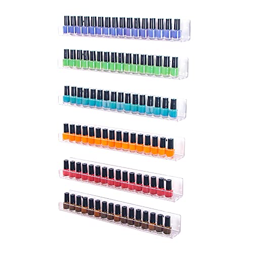 Coward 15" Acrylic Nail Polish Organizer Rack - Set of 6 for 90 Bottles