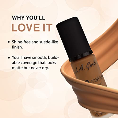 L.A. Girl Pro.matte Foundation Nutmeg 4 oz (Pack of 2)