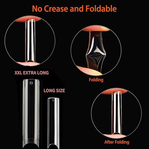 UNA GELLA XXL Soft Gel Nail Tips - Square & C-Coffin, 432pcs