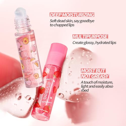 6Pcs Fruit Flavored Lip Gloss Set - Moisturizing & Hydrating Lip Oil for Teens & Girls