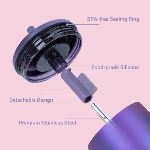 Jetstop Straw Kit for Brümate Era 30 oz - 3 Metal Straws, Silicone Connectors & Cleaning Brushes