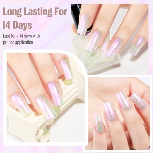 Pearl Pink Iridescent Nail Polish - Quick Dry, Long Lasting 15ml - Vieafenti