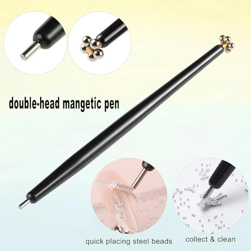 Fcozpjk 8PCS Cat Eye Nail Art Magnet Tool Set with Clips