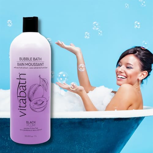 Vitabath Black Plum Bubble Bath | Moisturizing Foam Soak for All Skin Types 33.8 fl oz