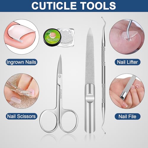 DUAIU 7-Piece Toenail Clipper Set for Thick & Ingrown Nails
