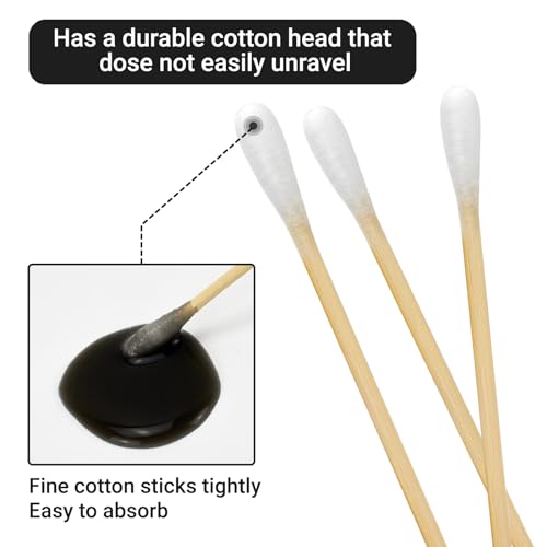1000PCS Long Cotton Swabs - Round-Tip Bamboo Sticks - Guntechkit