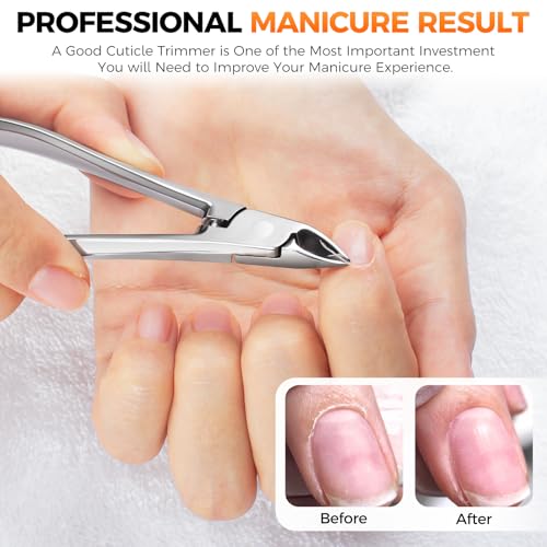Professional Nail Cuticle Trimmer with Half-Jaw Precision Blades