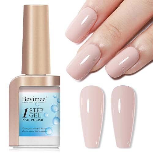 Bevimee Nude 4-in-1 Quick Dry Nail Polish - One Step Base Color Top Coat