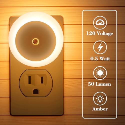 KINUR 6 Pack LED Night Lights with Dusk to Dawn Sensors
