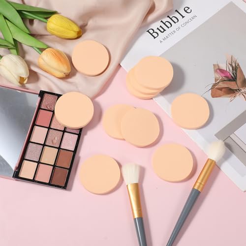 12 PCS Nude Round Makeup Sponges for Foundation & Blending