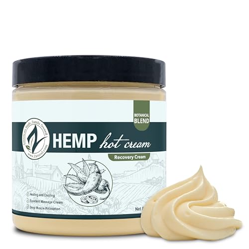 Zatural Hemp Hot Cream for Muscle & Joint Massage - 8oz Organic Formula