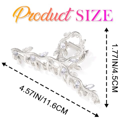 CAKURE Silver Rhinestone Claw Hair Clips Pack of 2 – Elegant Wedding & Bridal Accessories