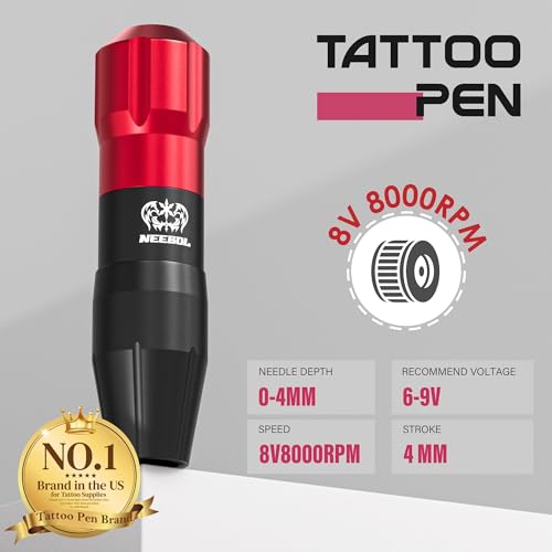 Neebol Wireless Tattoo Kit with 2 Gold 1600mAh Batteries - Complete Set for Beginners