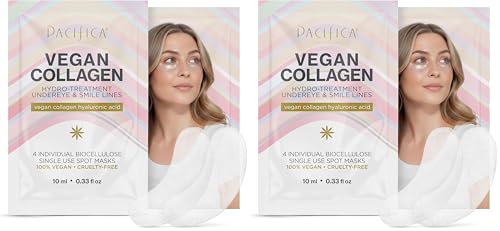 Pacifica Vegan Collagen Undereye & Smile Line Patches (2 Count) - Hydrating Hydro-Treatment for Fine Lines & Wrinkles