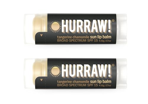 Hurraw! Sun Lip Balm SPF 15, Zinc Oxide Protection - 2 Pack