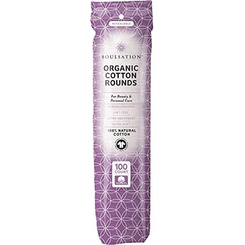 SoulSation Organic Cotton Rounds, 400 Count - Makeup Remover Pads for Face, Lint-Free