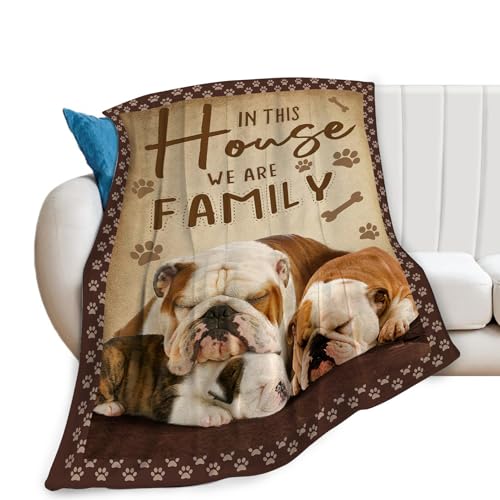 Cozy Bulldog Throw Blanket - Soft Flannel Fleece, 40x50in